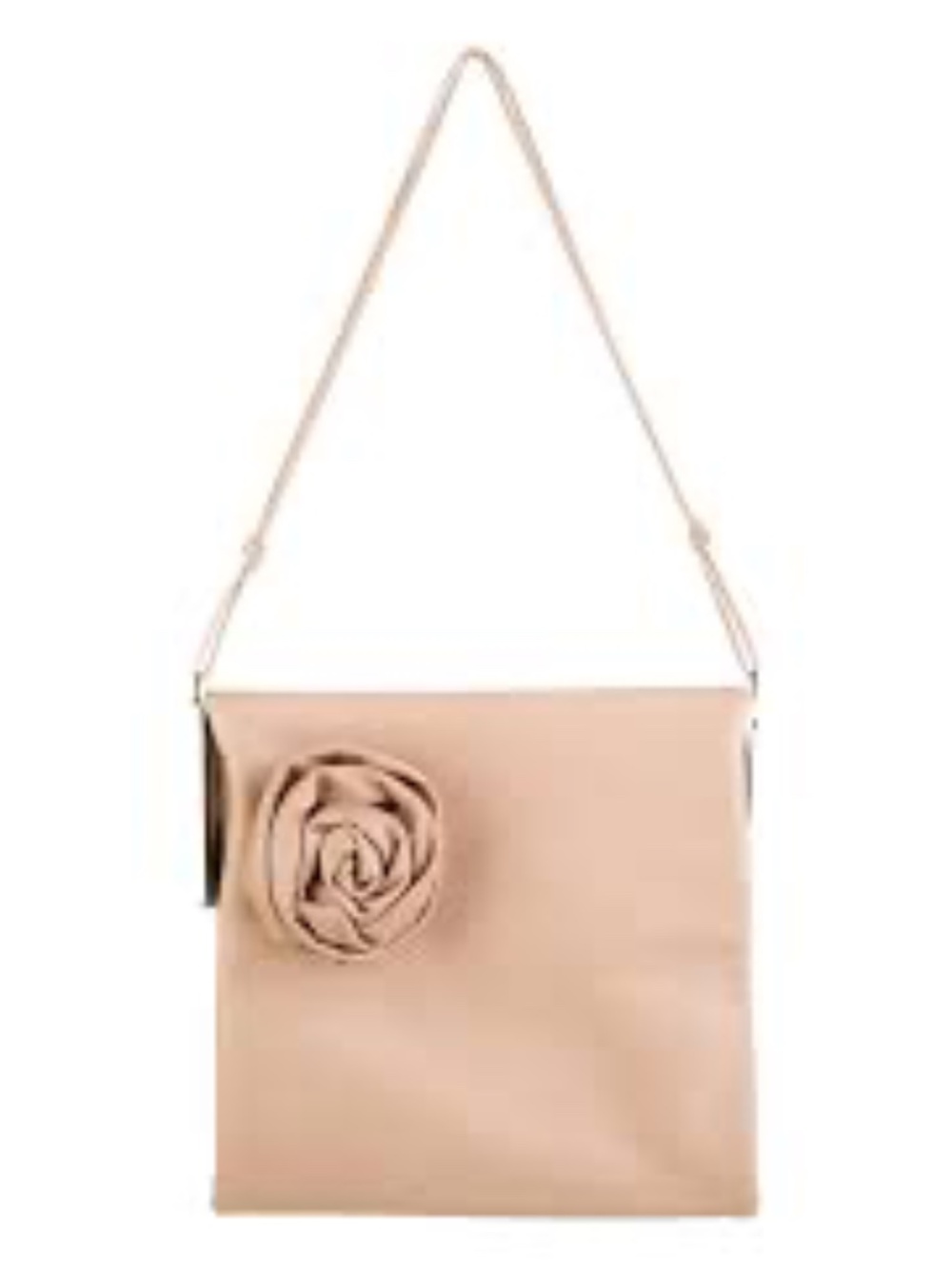 Gucci by Tom Ford Vintage Nude Leather Rosette Silver Frame Shoulder Bag